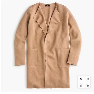 J. Crew collarless sweater blazer s camel tan